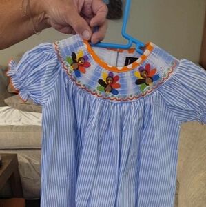 Thanksgiving smocked girls dress